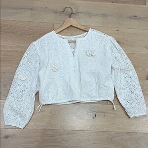 Zara Kids White Eyelet Top
